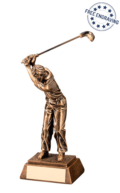 Medium Male Back Swing Resin Trophy (21cm) - RF421B