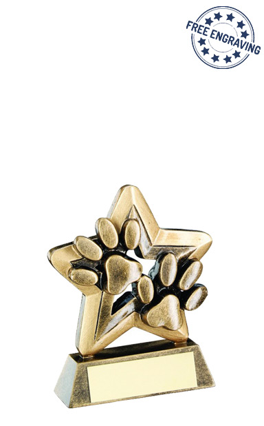 Mini Star Dog Paw Resin Trophy - RF409