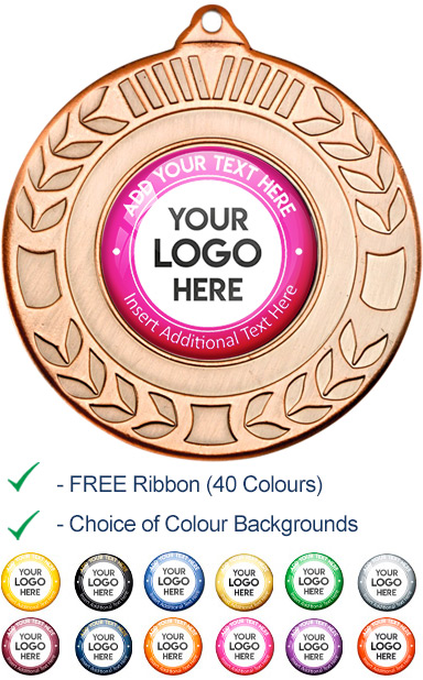 ISA PERSONALISED 9460B BRONZE YOUR LOGO & TEXT MEDAL