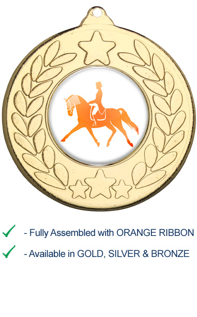 Dressage Medal with Orange Ribbon - 9459G