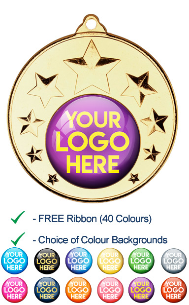 PERSONALISED 9457 GOLD YOUR LOGO MEDAL - 99p or Less