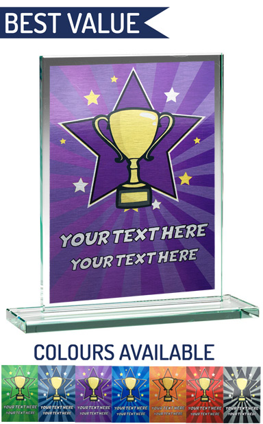 SCHOOL COLOUR ENGRAVED GLASS PLAQUE 2 (21cm)