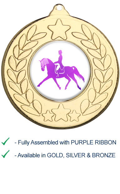 Dressage Medal with Purple Ribbon - 9459G