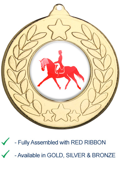 Dressage Medal with Red Ribbon - 9459G