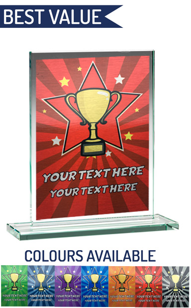 PQA COLOUR ENGRAVED GLASS PLAQUE 2 (18.4cm)