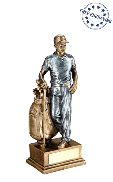 Small Golfer with bag of clubs. (14.6cm) - RF621A