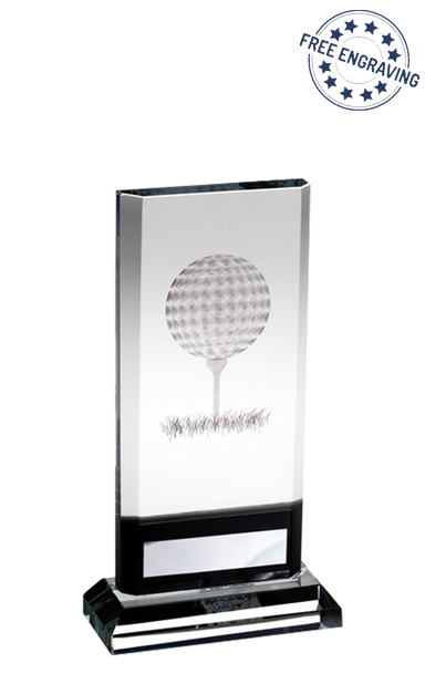 Small Rectangle Glass Golf Award  (17.1cm) - TD402GA