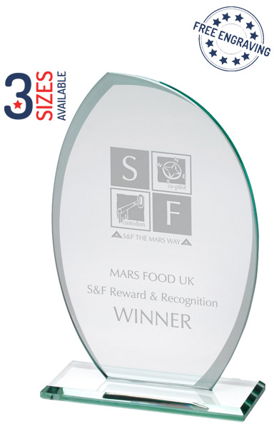 CURVED GLASS PLAQUE AWARD - TP08