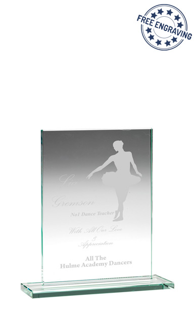 RECTANGLE PLAQUE JADE GLASS AWARD (14cm) - 10mm thickness - TP02