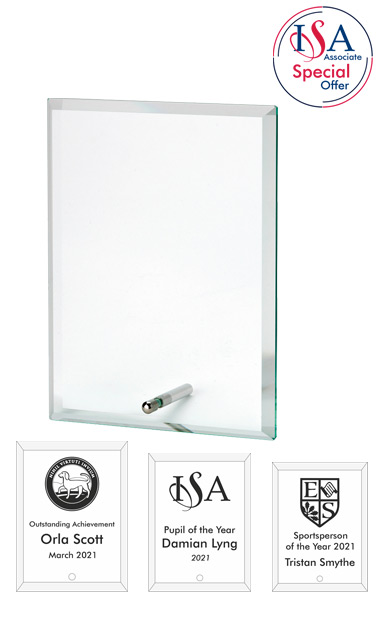 ISA Personalised Rectangular Glass AWARD - W303. 