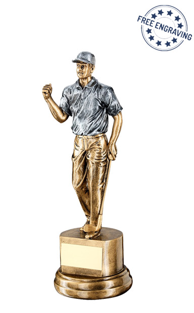 Small Clenched Fist Golfer Resin Trophy (21cm) - RF721A