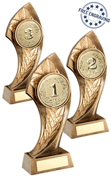 1st, 2nd & 3rd Insert Leaf Resin Trophy- JR9-RF752