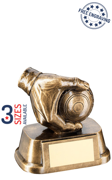 Lawn Bowl in Hand Resin Trophy- RF777