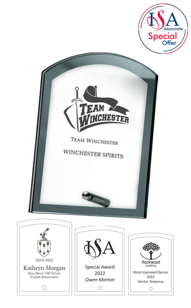 ISA Personalised SMALL MIRRORED GLASS AWARD (13.5cm) - W541