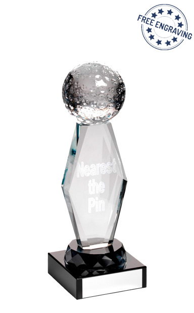 Lasered Nearest the Pin Golf Column Glass Award (18.4cm) - TD722NTP