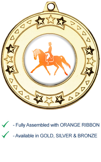 Dressage Medal with Orange Ribbon - M69