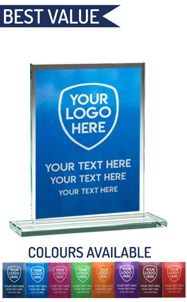 SCHOOL COLOUR ENGRAVED GLASS PLAQUE (16.5cm)