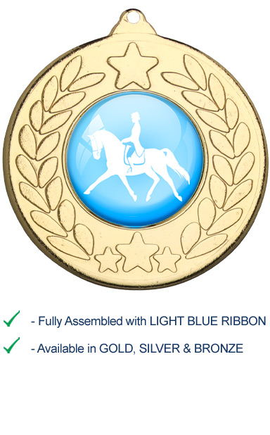 Dressage Medal with Light Blue Ribbon - 9459G