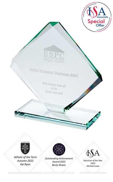 ISA Personalised DIAMOND GLASS AWARD (16.5cm) - DIA002