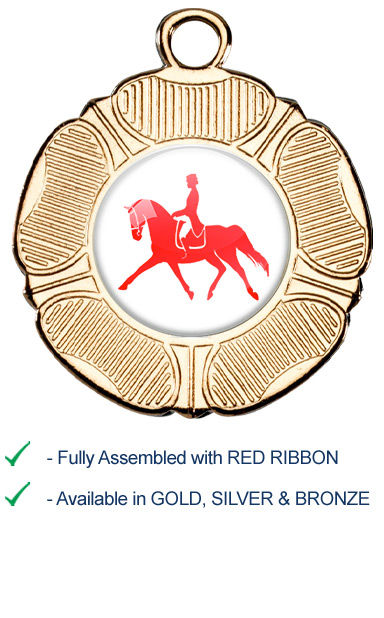 Dressage Medal with Red Ribbon - M519